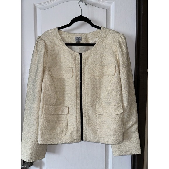 Worthington Jackets & Blazers - Worthington‎ Tweed Jacket Cropped Puff Sleeve Size XXL